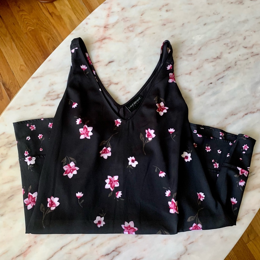 Lane Bryant_Black & Floral Tank Top_Size 16__EUC